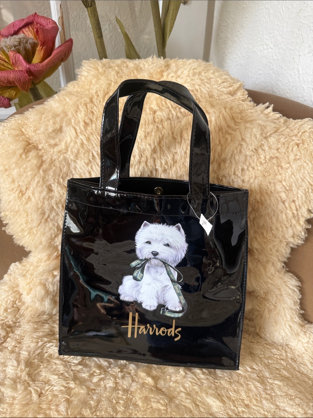 Harrods Black Patent Tote